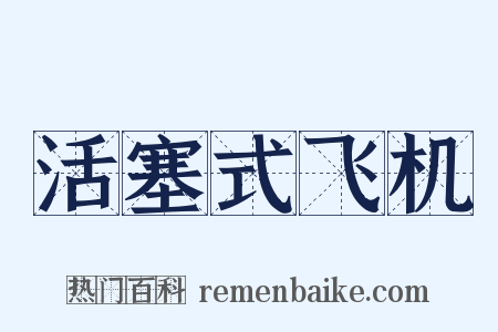 活塞式飞机是什么意思的图片